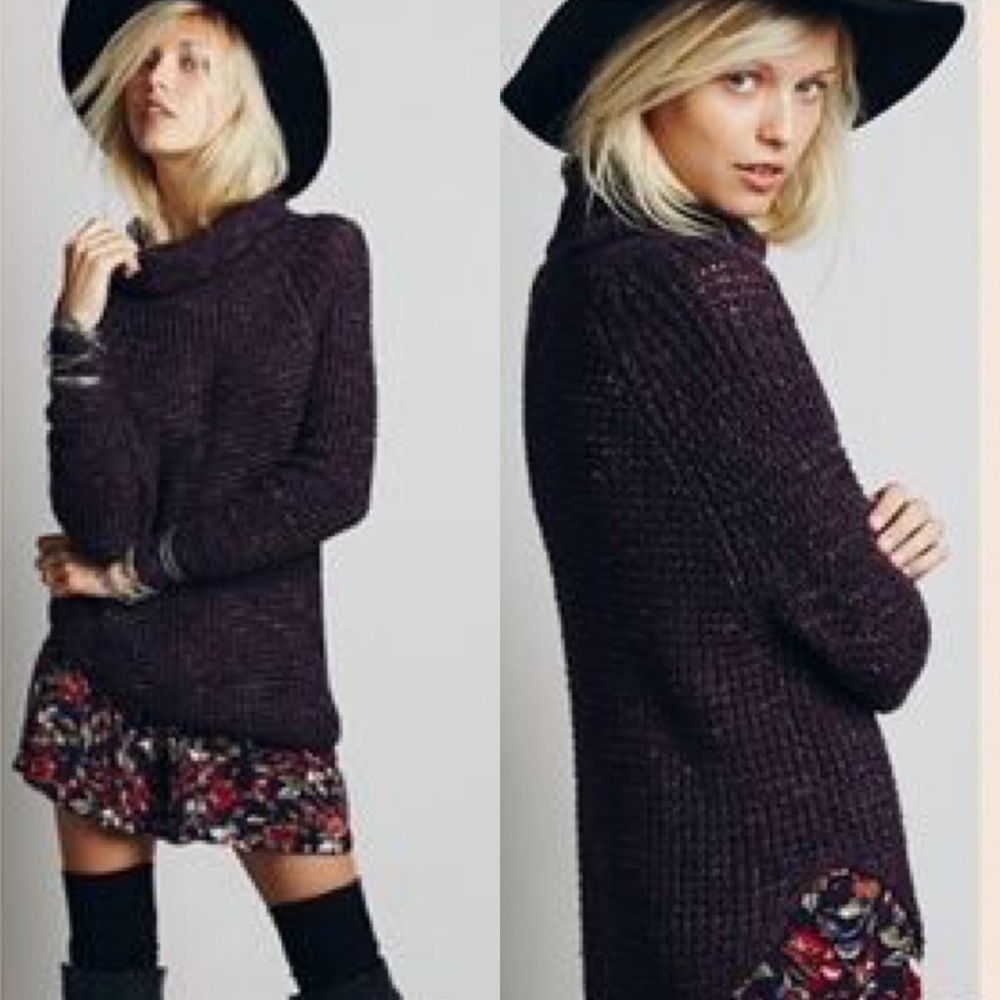 Free People Dylan Tweedy Turtleneck Pullover M